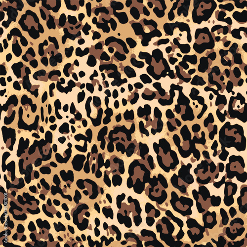 Leopard skin pattern, animal leathern seamless design photo