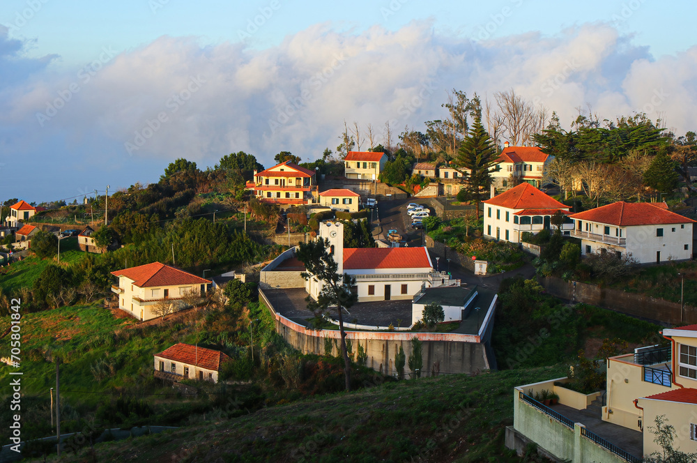 Sparse housing in Achadas da Cruz, a countryside village on the western coast of Madeira island, Portugal
