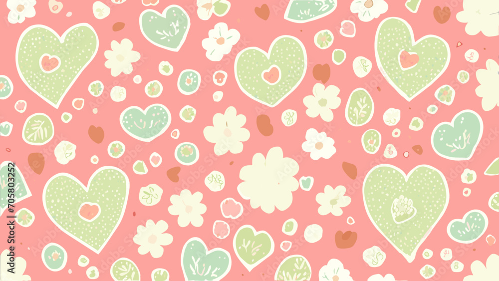 Cute hand drawn heart seamless pattern, cute romantic background, perfect for Valentine's Day Cute hand drawn heart seamless pattern, cute romantic background, perfect for Valentine's Day