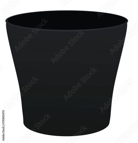 Black  flower pot. vector illustration