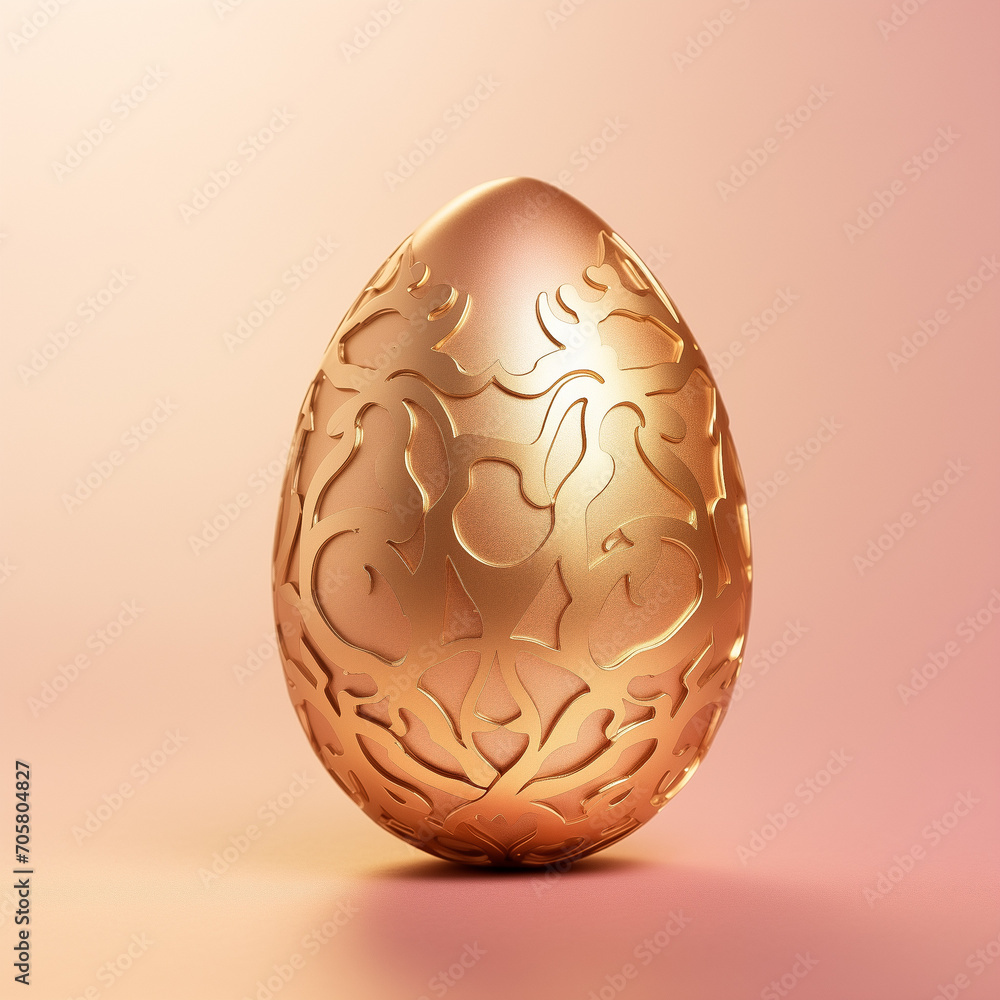 golden easter egg on peanuts coloured background golden easter egg on peanuts coloured background