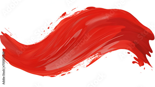 Red paint on isolated white background, generative ai