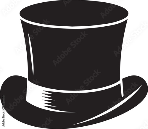 Top hat icon isolated on white background silhouette editable vector