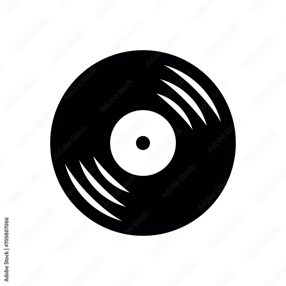 Vinyl record icon. Symbol of music, sound or gramophone. Sound playback or musician icon. Vinyl record icon. Symbol of music, sound or gramophone. Sound playback or musician icon.
