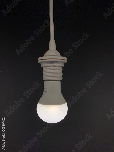 bulb on black background photo