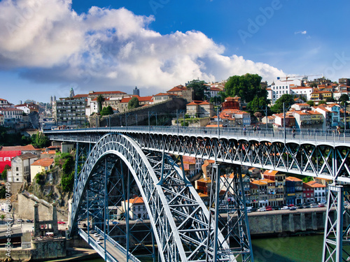 Ponte Luís I, symbol of the city of Porto, Portugal. The connecting bridge connects the old city with Ribeira photo