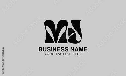 MJ M mj initial logo | initial based abstract modern minimal creative logo, vector template image. luxury logotype logo, real estate homie logo. typography logo. initials logo photo