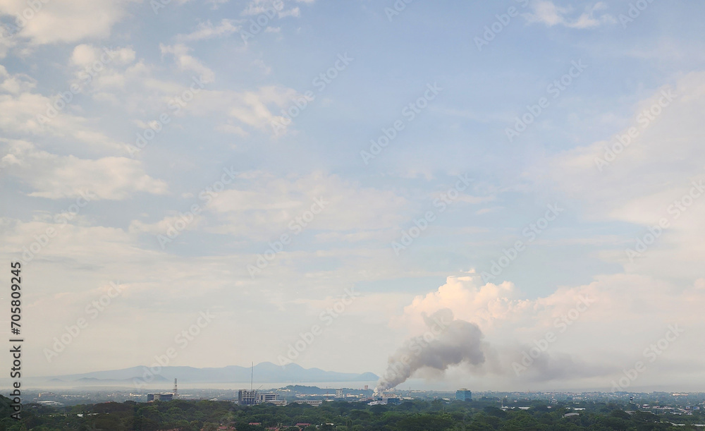 Smoke over Managua city