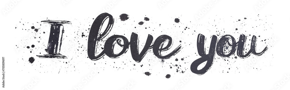 "I love you" calligraphy  - obrazy, fototapety, plakaty 