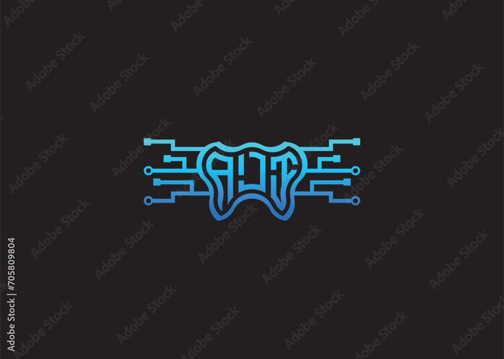 Letter AJI Modern Technology Vector Monogram Dental care shape Logo Letter AJI Modern Technology Vector Monogram Dental care shape Logo