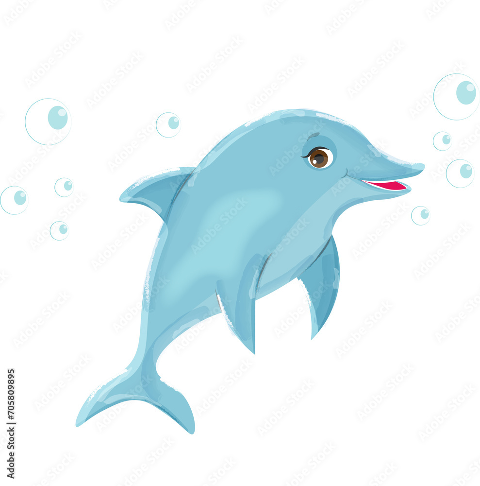 Obraz premium dolphin jumping isolated on white