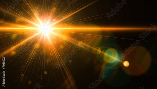 lens flare light over black background easy to add overlay or screen filter over photos