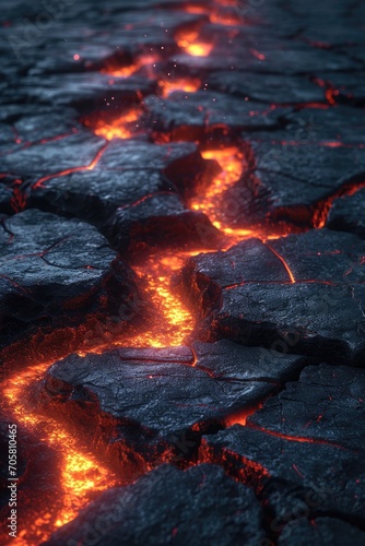 Big Flamelit Structure on the Ground Background in the Style of Mystical Fantasy - Luminosity of Water Light Black and Crimson Epic Emotional Imagery Wallpaper created with Generative AI Technology