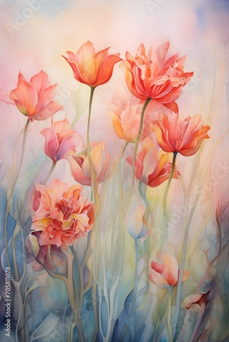 watercolor tulips 