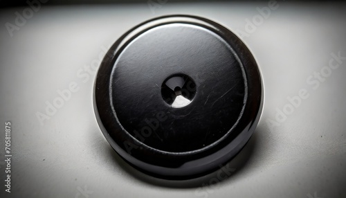 one single black button on white or background