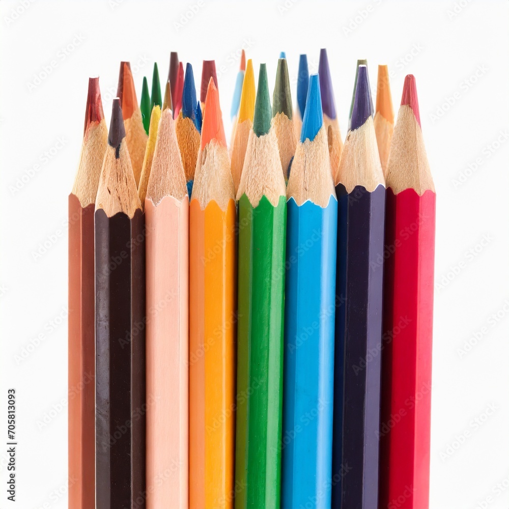 color pencils isolated on white background color pencils isolated on white background