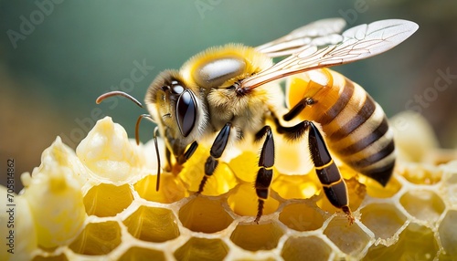 bee on honeycomb