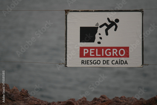 Danger sign in Punta Tombo. Home to the world’s largest colony of Magellanic penguins. You can also see other wildlife like guanacos and ñandúes.