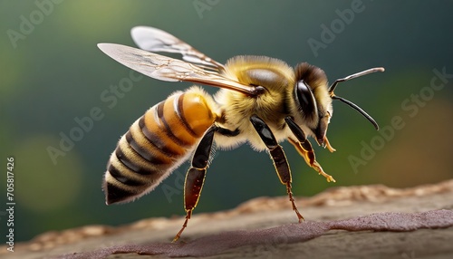 honey bee landing on background cutout