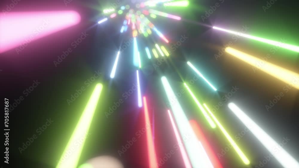 the background of neon lights . Neon rays move along a trajectory at high speed the background of neon lights . Neon rays move along a trajectory at high speed