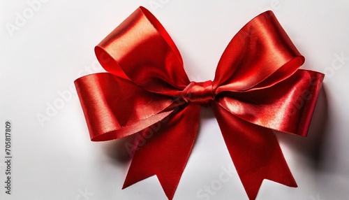 red gift bow on white