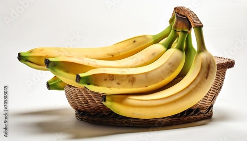 fresh ripe bananas on white background