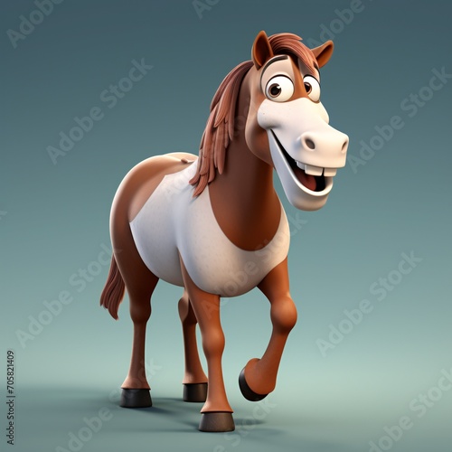 A cartoon horse with a smile on its face Generative AI