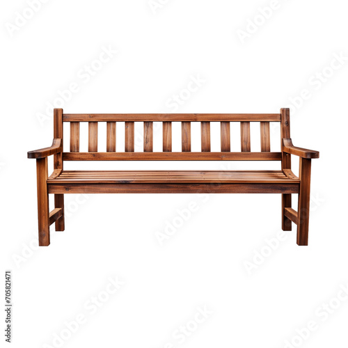 Wooden bench isolated on transparent, Generative AI 