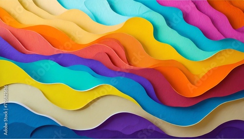 colorful wavy paper texture cut out design wallpaper background