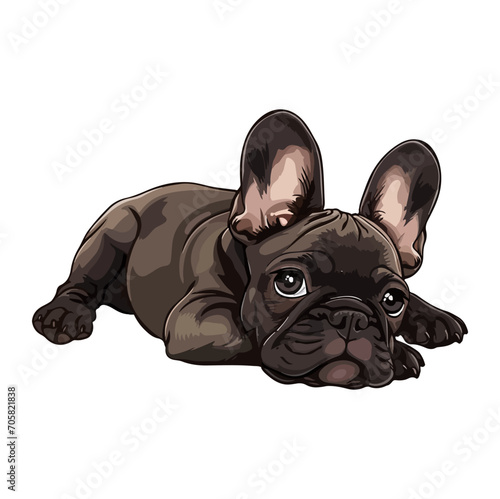 french bulldog puppy lying down