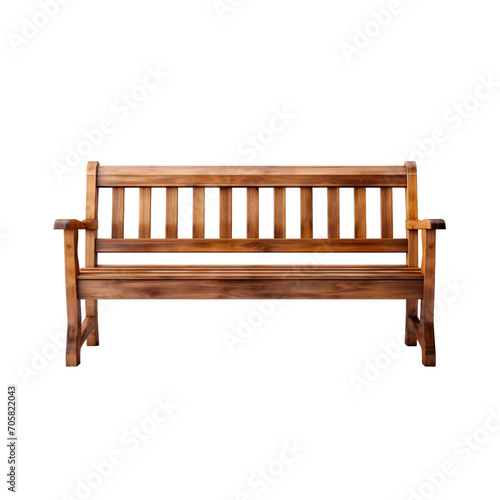 Wooden bench isolated on transparent, Generative AI  © aiartist