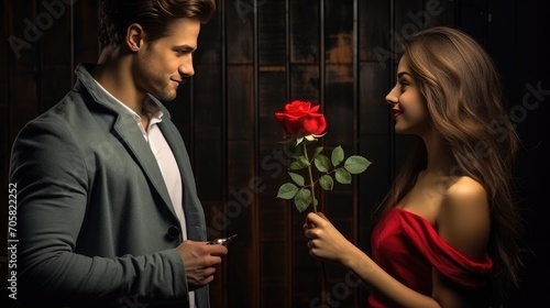couple with rose