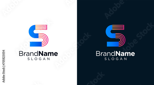 Letter S logo design for various types of businesses and company. colorful, modern, geometric letter S logo set