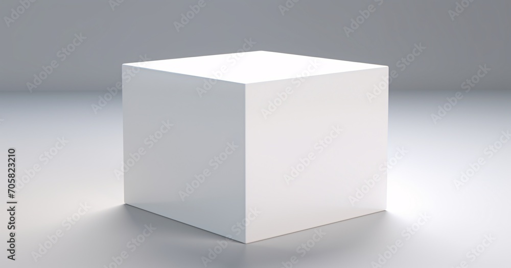 White Cube on White Background Generative AI White Cube on White Background Generative AI