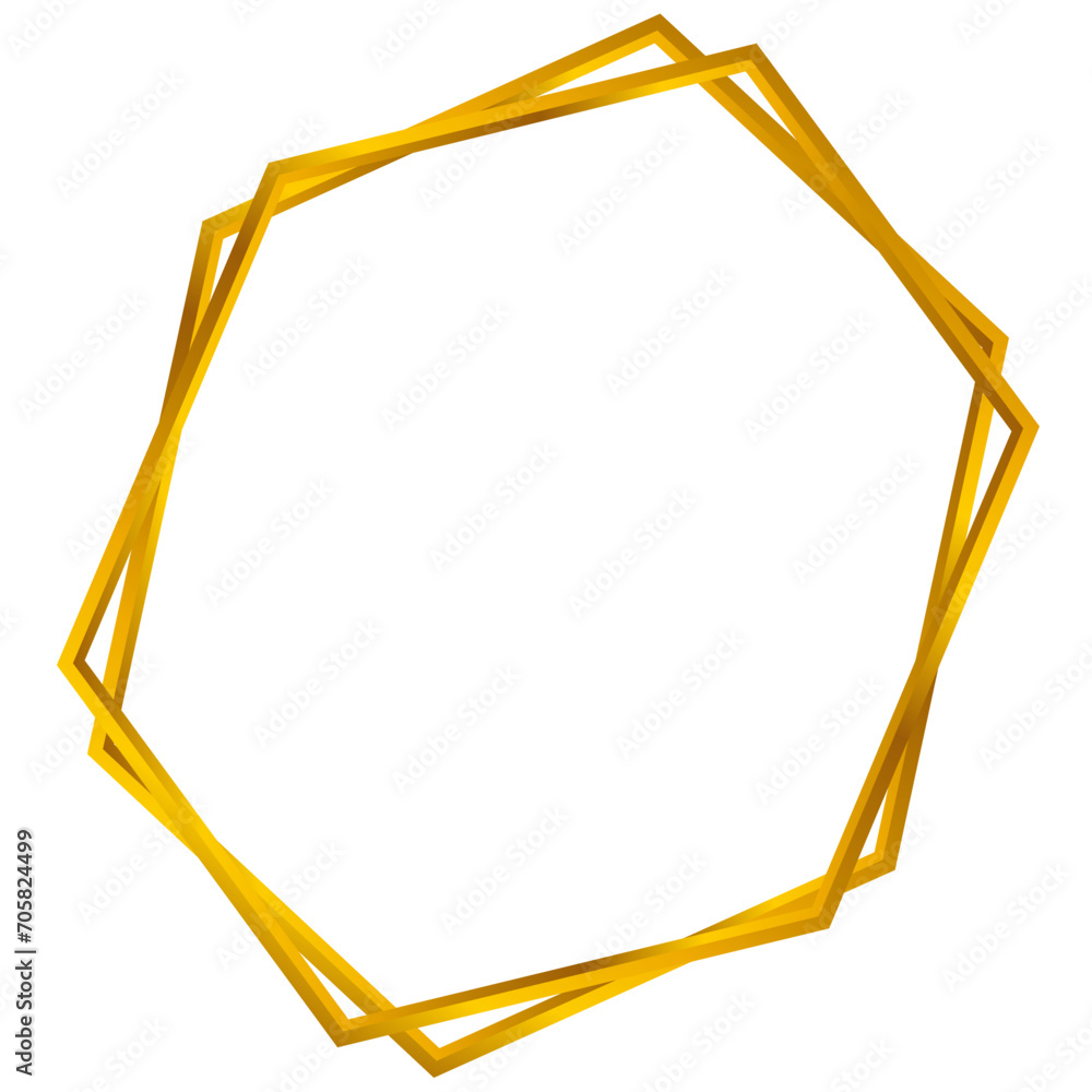 Decorative hexagonal gold frame Decorative hexagonal gold frame