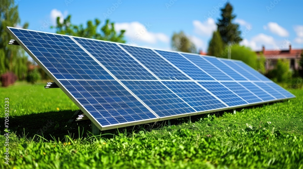 environmental solar panels in a yard
