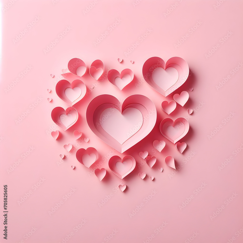 Pink Cake in the heart shape
a pink heart cut out of the card with flowers inside
Flat lay composition of pink flowers in a shape of heart on pastel pink background.

