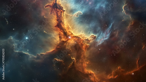 Cosmic space and stars, science fiction wallpaper