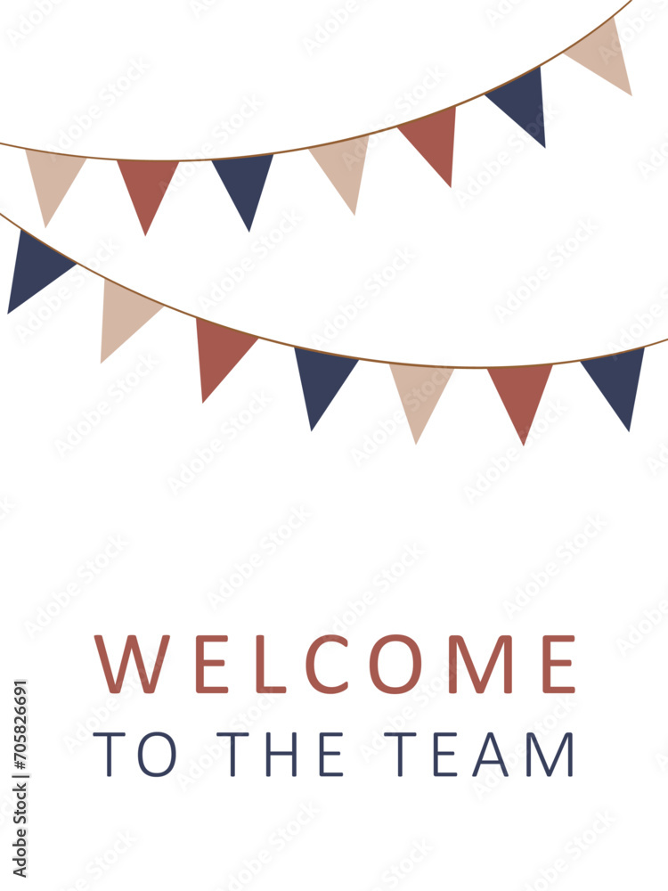 Welcome to the team card with garland
Welcome to the team card with garland