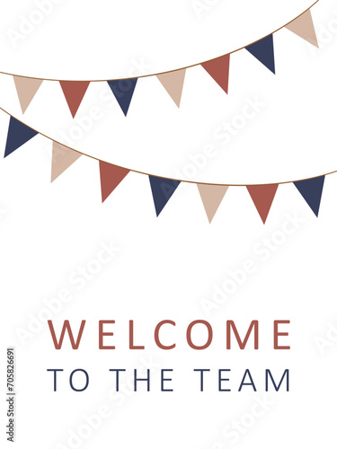 Welcome to the team card with garland
