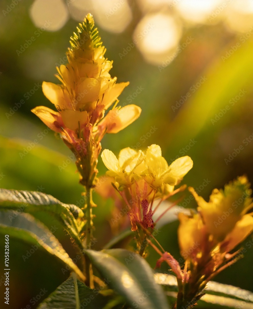 Tropical flower in the jungle macro photography