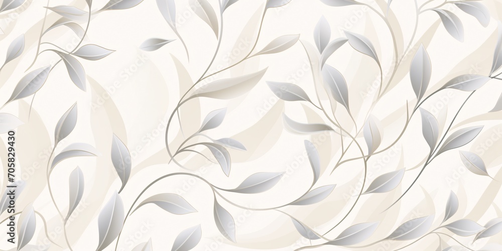 White and Silver Leaves Wallpaper Generative AI White and Silver Leaves Wallpaper Generative AI