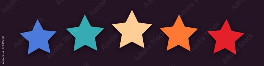Retro 5 star icon. Customer feedback concept. Vector 5 token points stars rating review. Quality shape design. Vector five stars. Retro 5 star icon. Customer feedback concept. Vector 5 token points stars rating review. Quality shape design. Vector five stars.