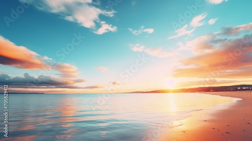 Serene Summer Vacation Escape: Abstract Blurred Sunlight on Exotic Beach © Sunanta