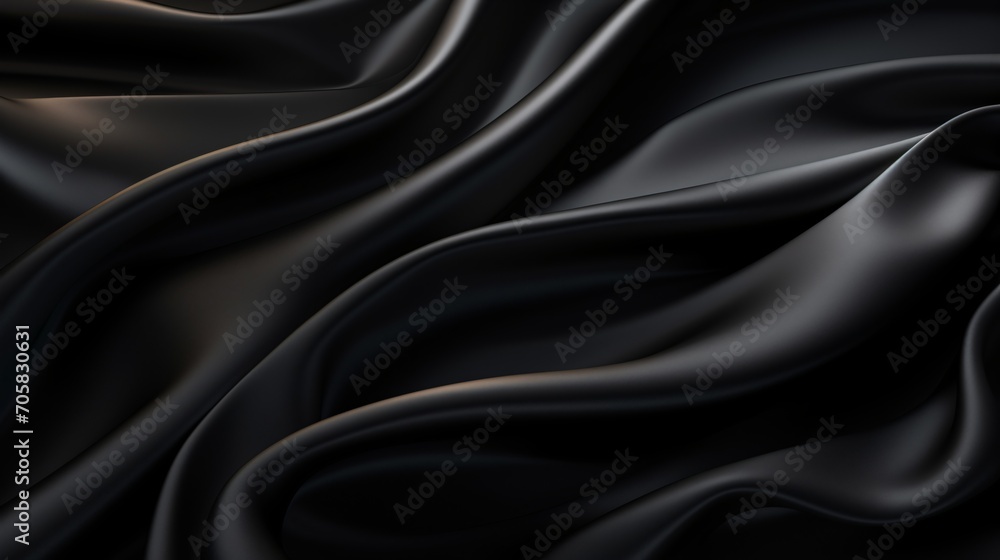 Black fabric with a wavy pattern Generative AI