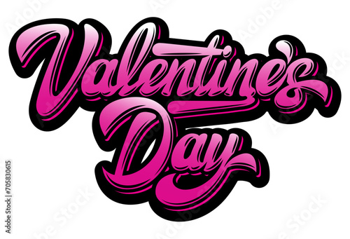 Stylish inscription for Valentines Day. Vector color illustration. Template for design