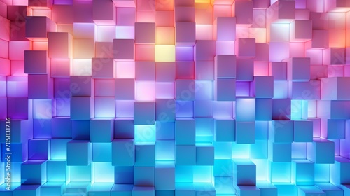 Colorful Lights in a Pixelated Pattern Generative AI