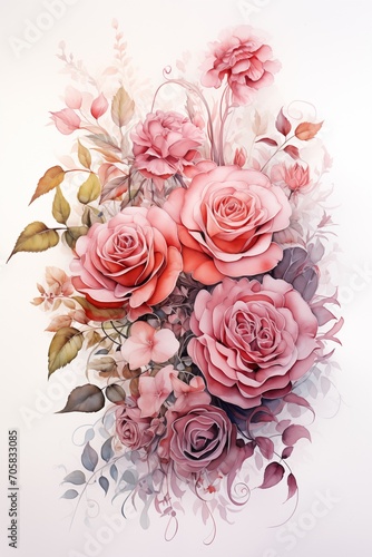 watercolor roses 