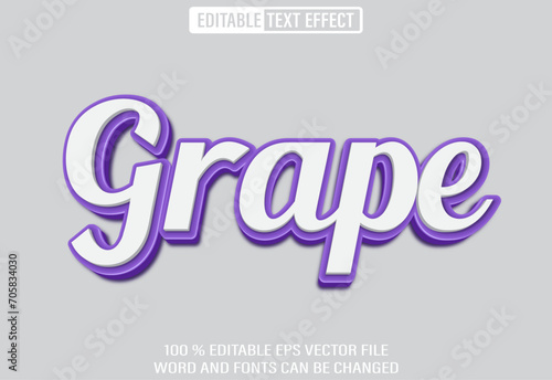Editable 3d text style effect - Grape text effect Template