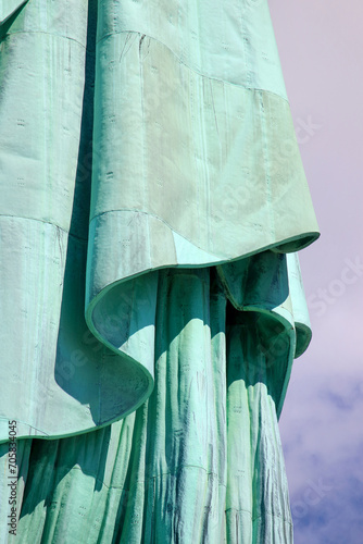 Details of The Statue of Liberty (Liberty Enlightening the World), the amazing copper statue built by Gustave Eiffel in 1886 in New York City.